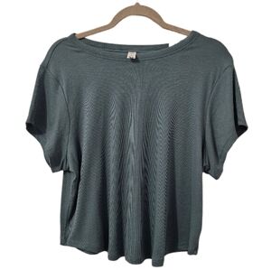 Green Old Navy Women's UltraLite Cropped Rib-Knit T-Shirt